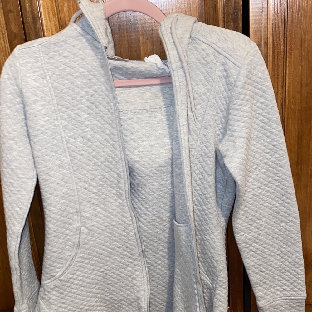 grey zip hoodie